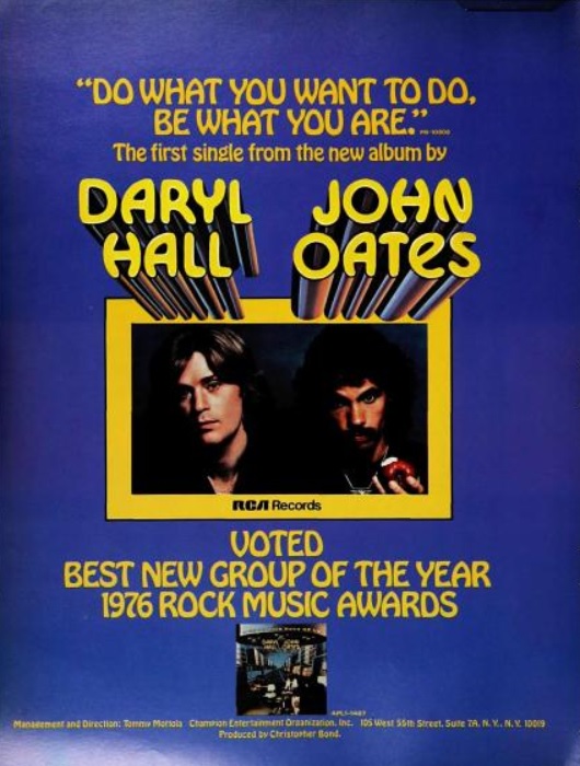 Hall & Oates, ‘Best New Group.' ('Billboard' magazine, October 16, 1976)