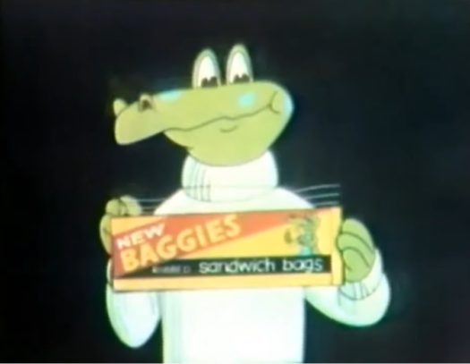 Vintage 1970's Alligator BAGGIES Sandwich Bags Original BOX - Advertising  Mascot